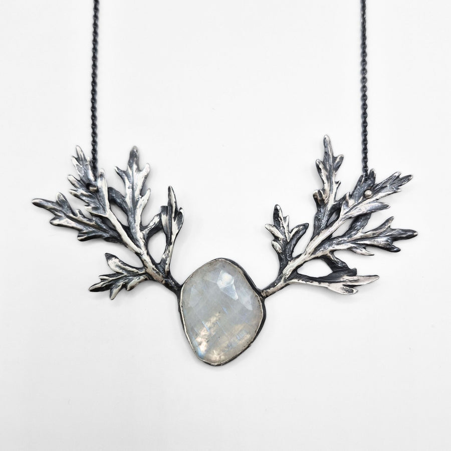 Moonstone Leaf Necklace