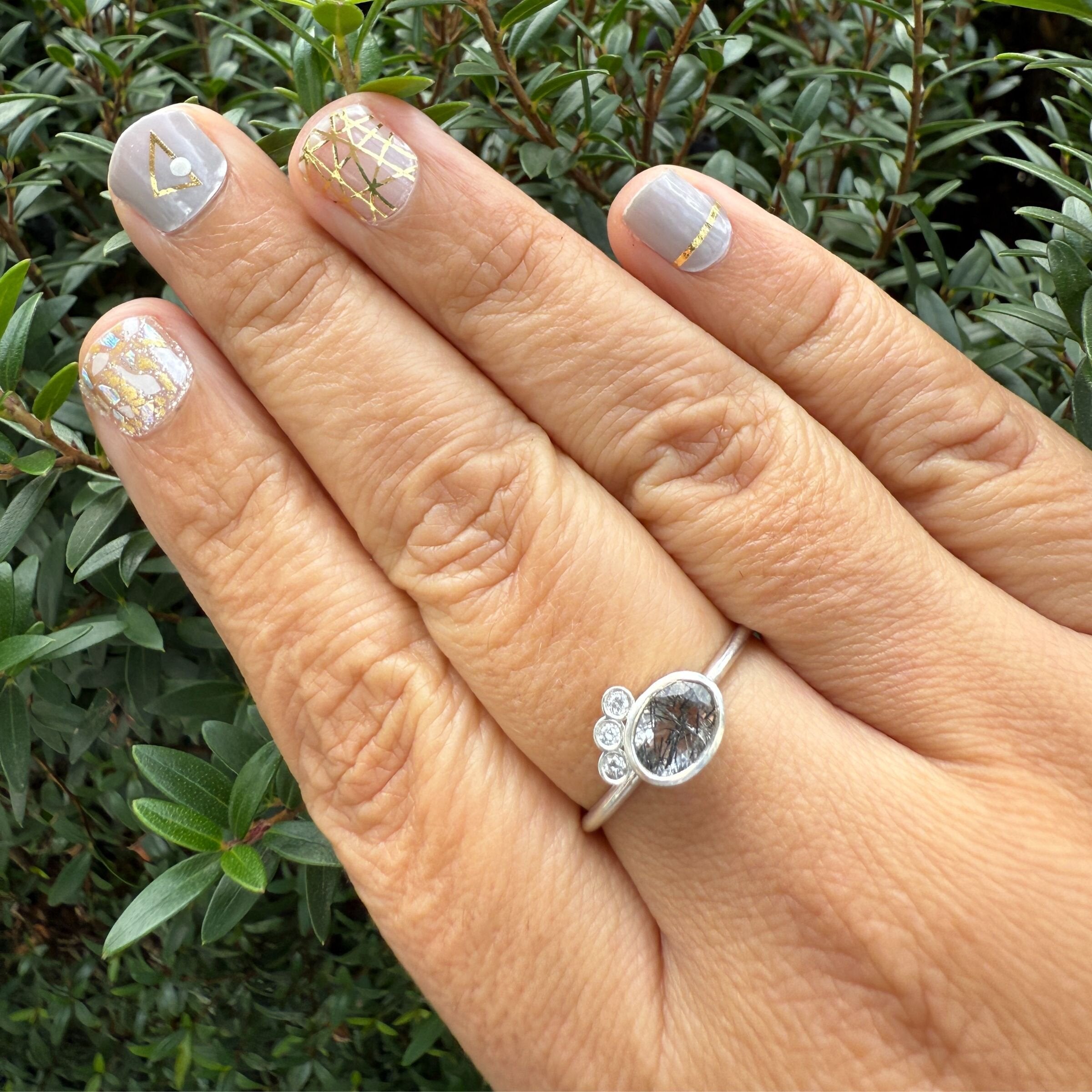 Tourmalinated Quartz Sophia Ring
