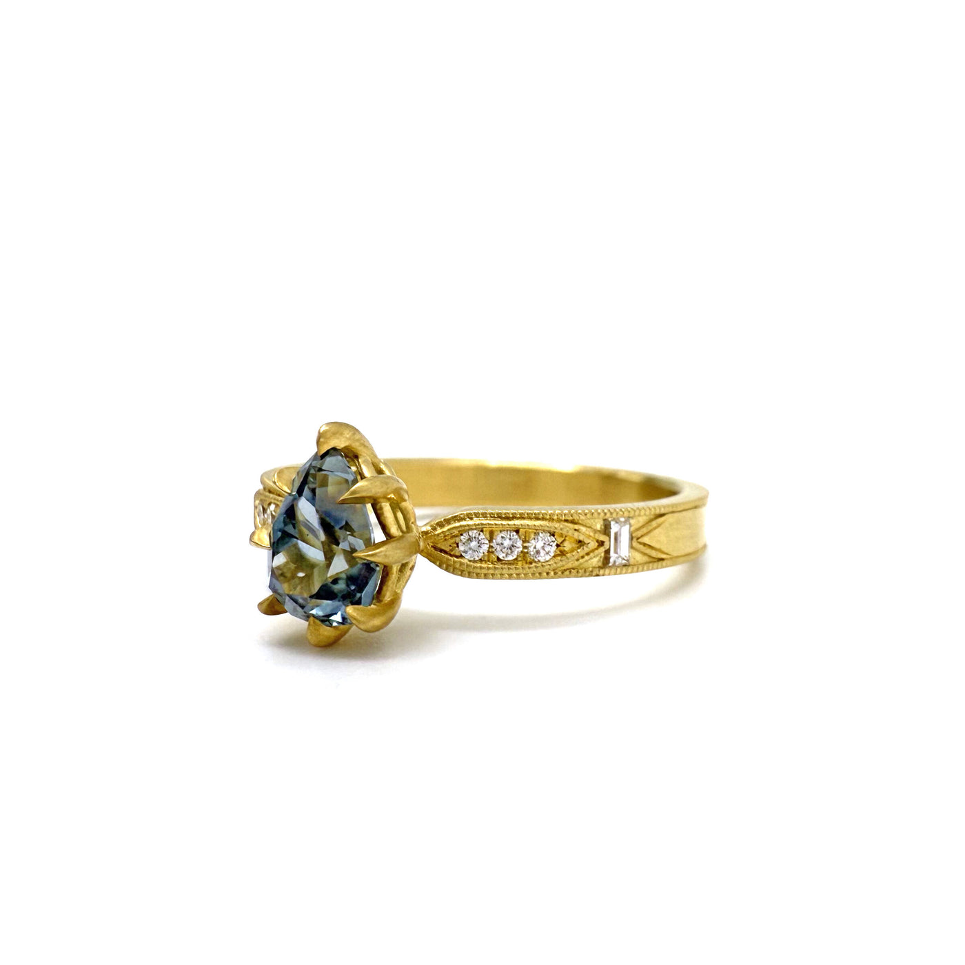 Berkshire Pear-Shaped Sapphire & Diamond Ring
