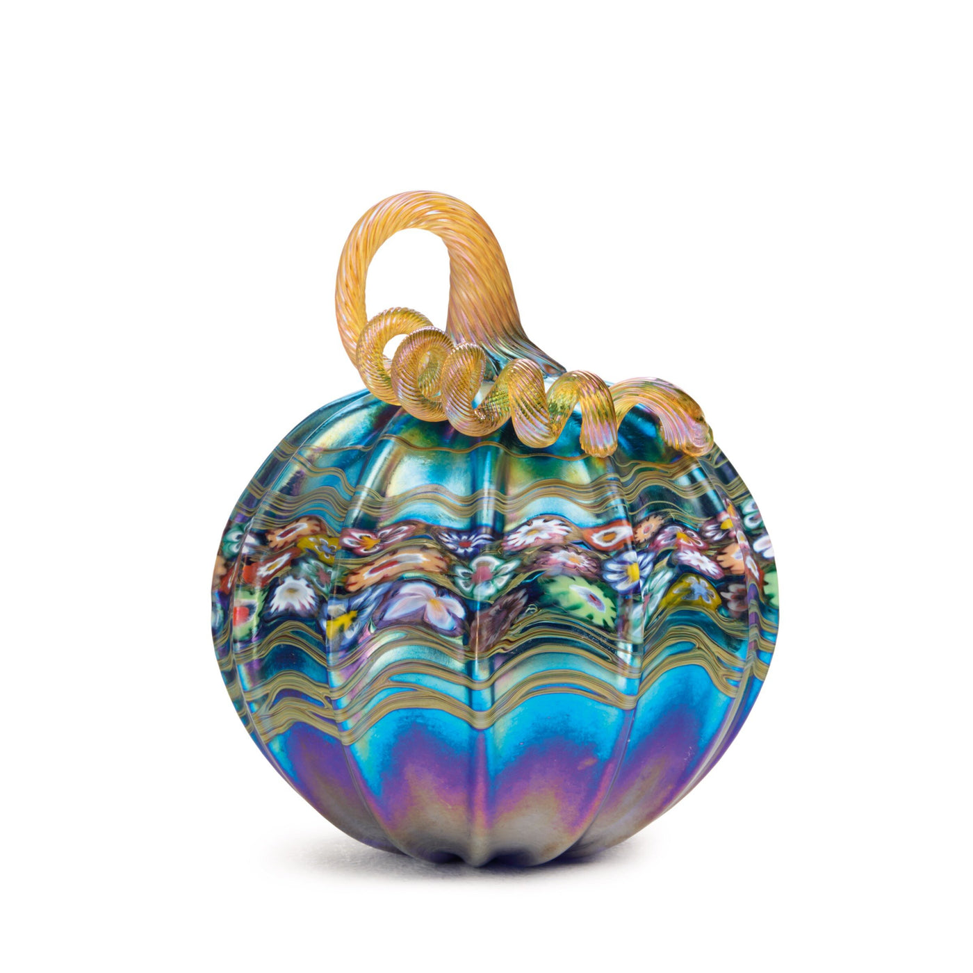 Floral Vines Pumpkin in Silver Blue