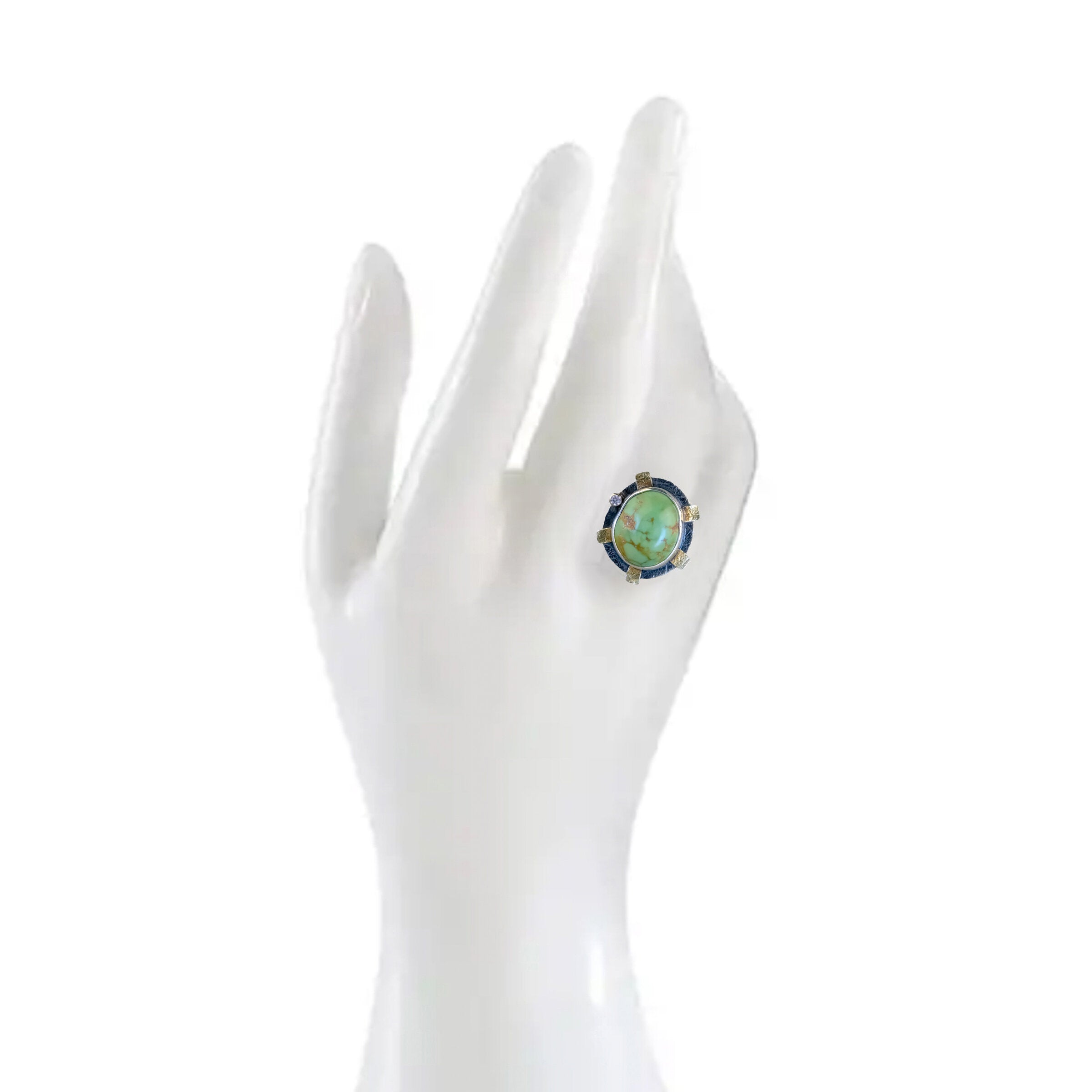Oval Green Turquoise Ring