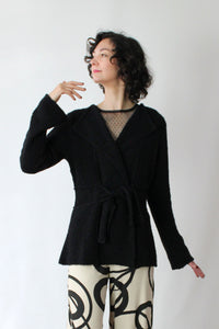 Boucle Tie Cardigan