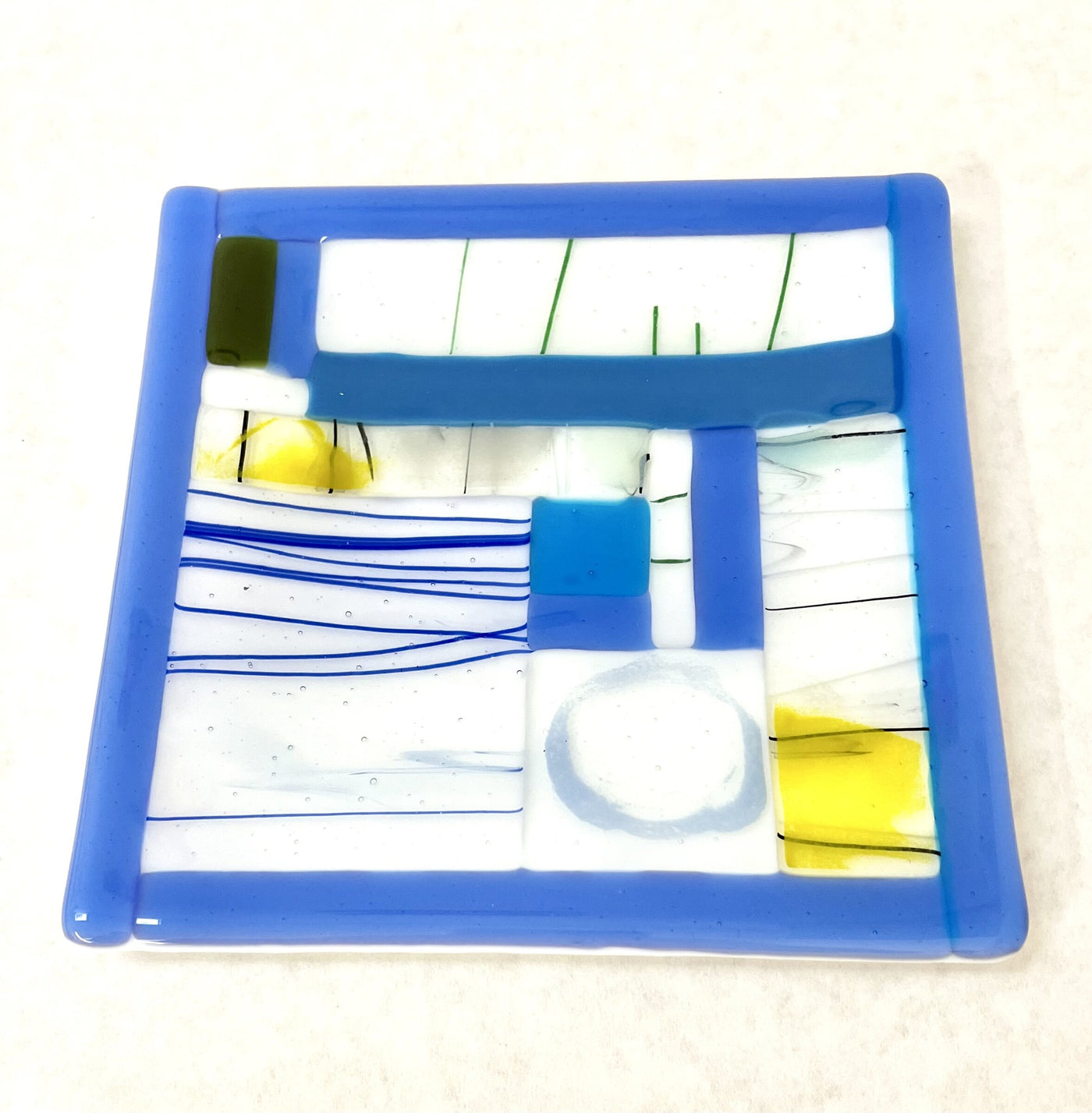 Patchwork Plate in Mostly Blue