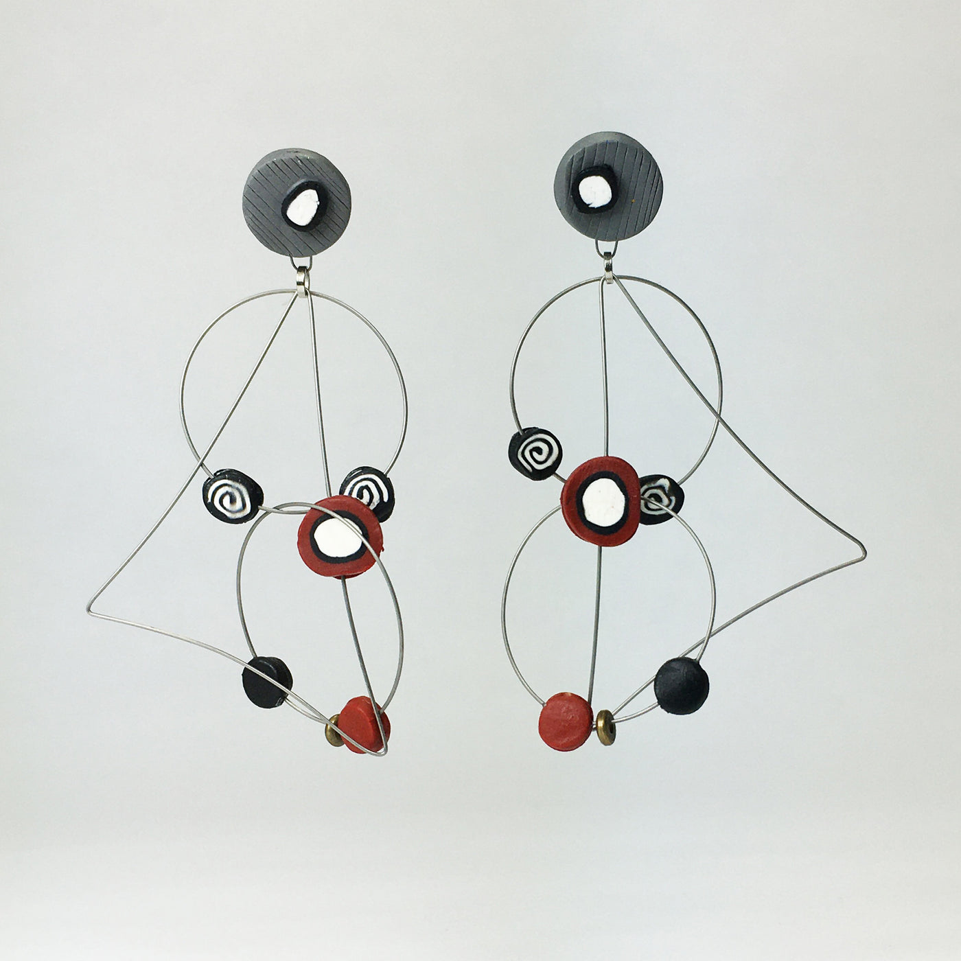 Triangle Circle Circle Earrings