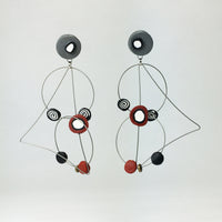 Triangle Circle Circle Earrings