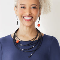 shown with the playful persimmon necklace