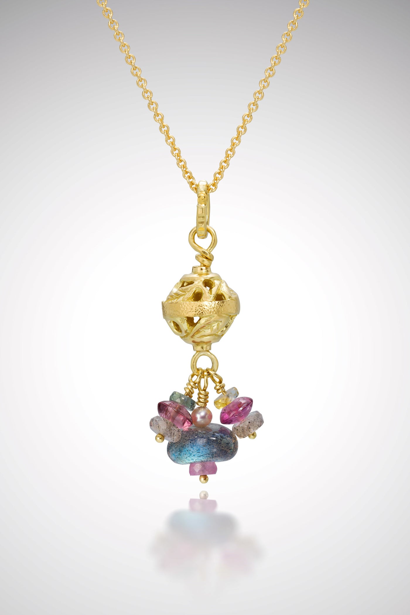 Basket Bead Bauble Pendant Necklace