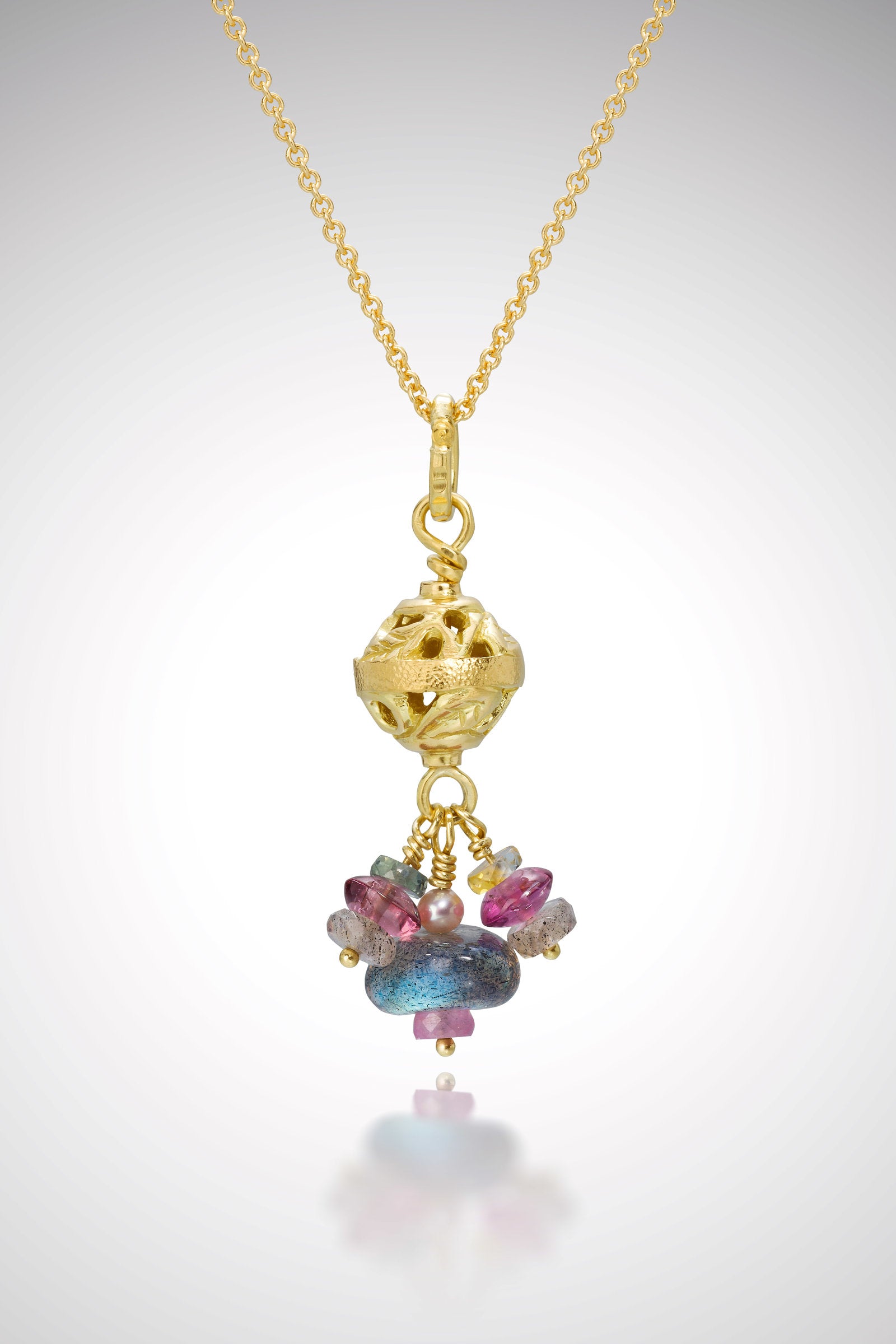 Basket Bead Bauble Pendant Necklace