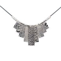 White Rhodium Nine Tab Necklace