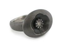 Cherry Blossom Ring in Silver with Diamond