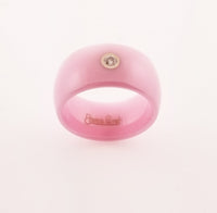 Pink Ceramic Band with Diamond