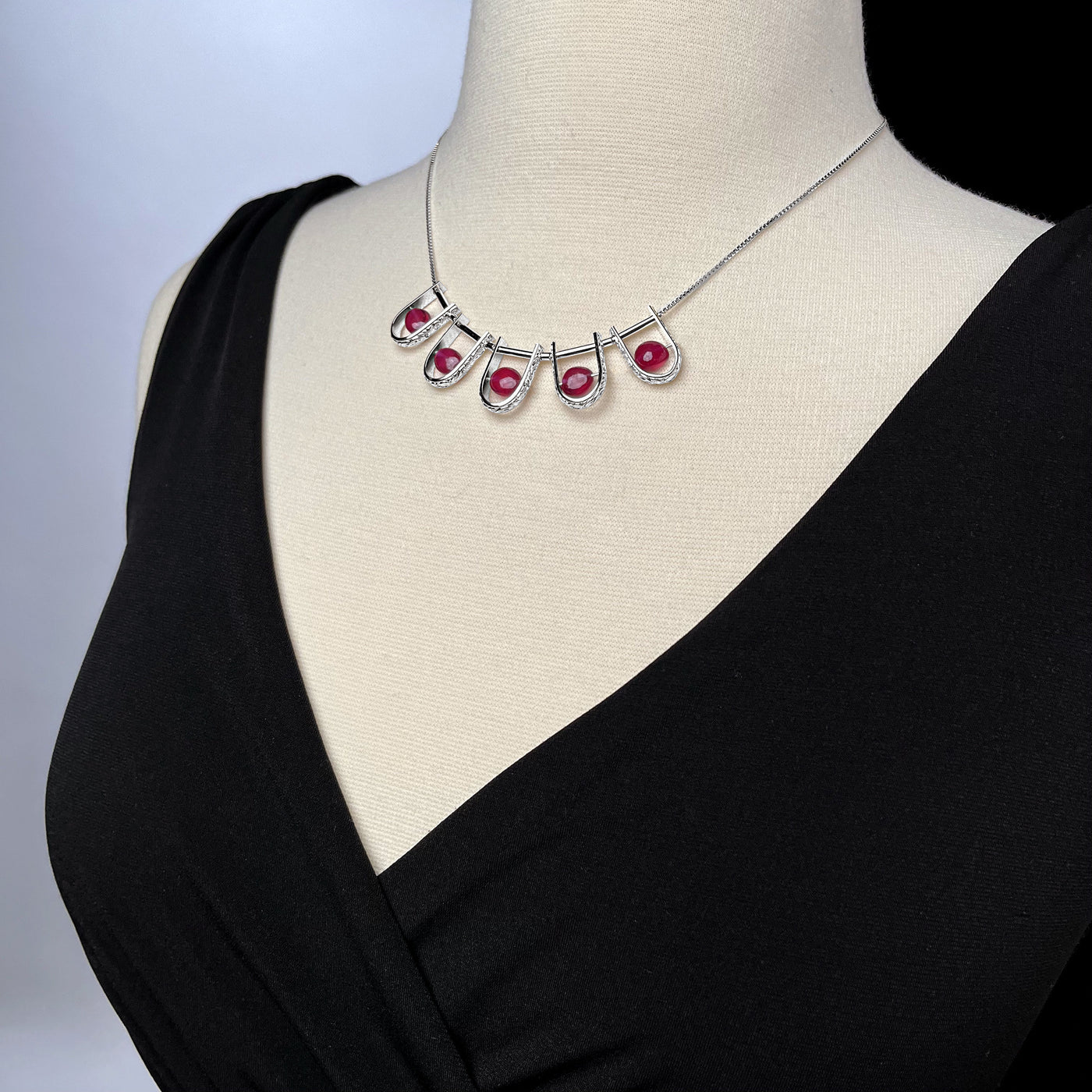 Five Gemstone Collar Necklace