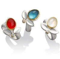 Silver/Carnelian, Silver/Blue Topaz, Silver/Rainbow Moonstone