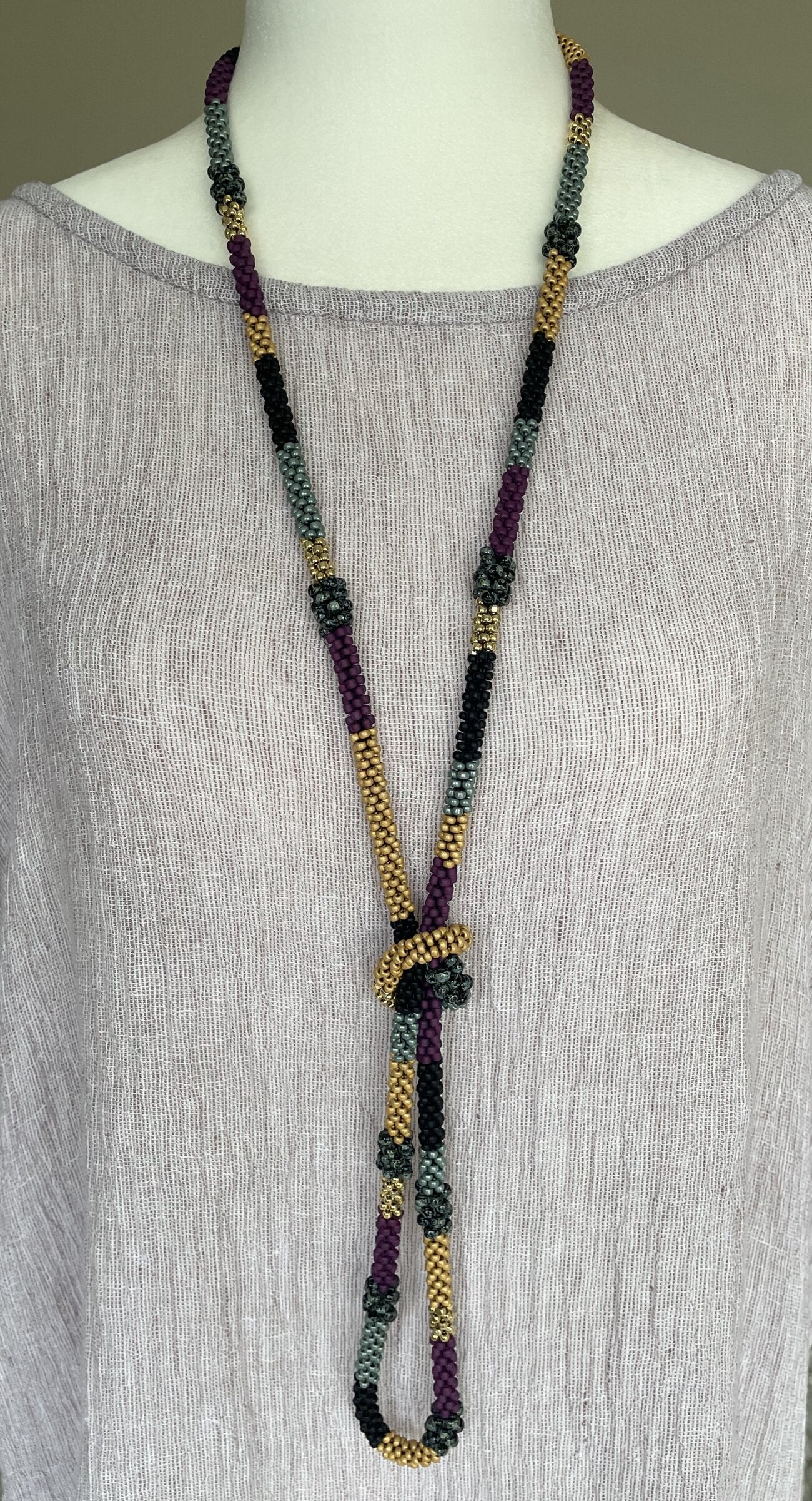 Twilight Plum Crochet Necklace