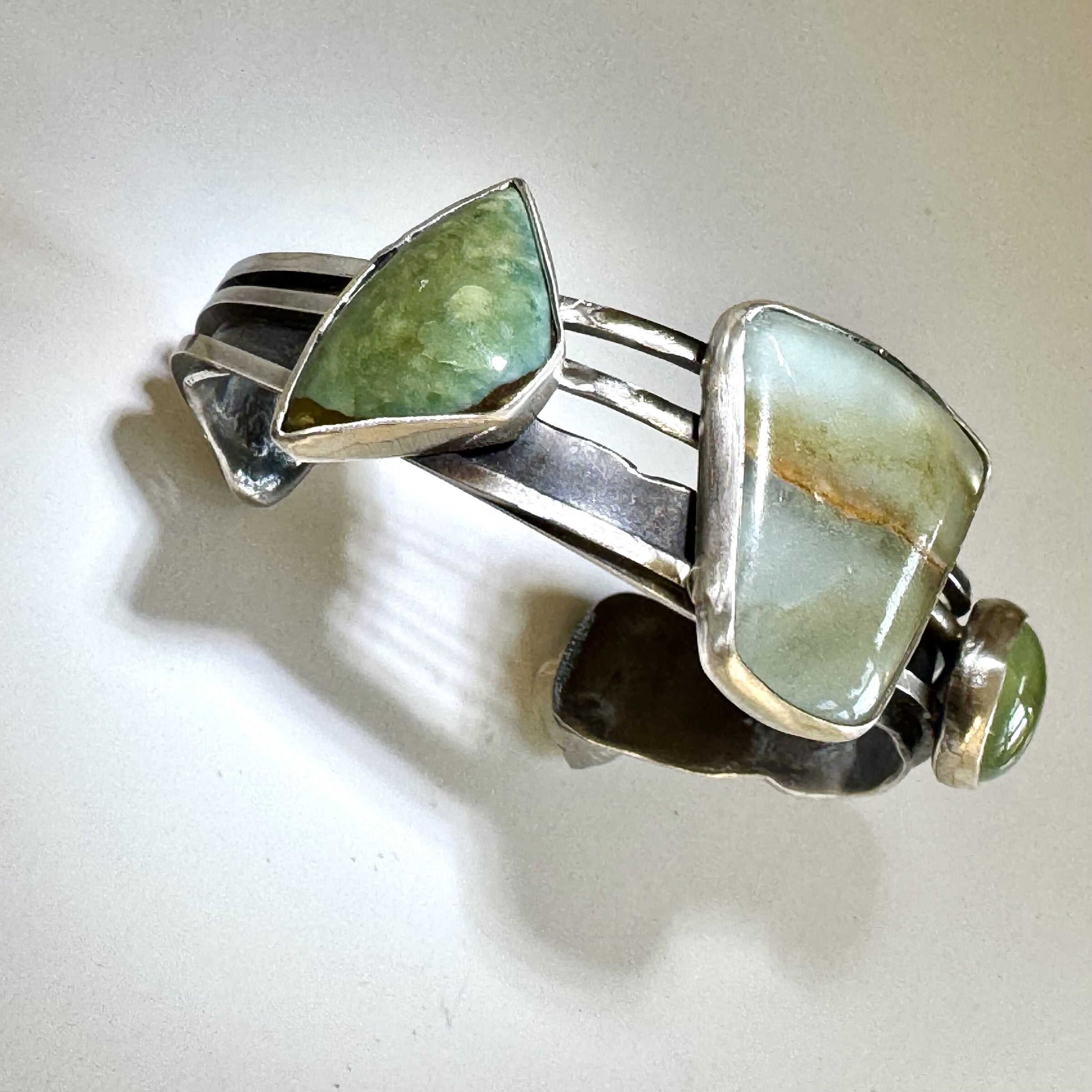 Agate, Prehnite, and Jasper Bracelet