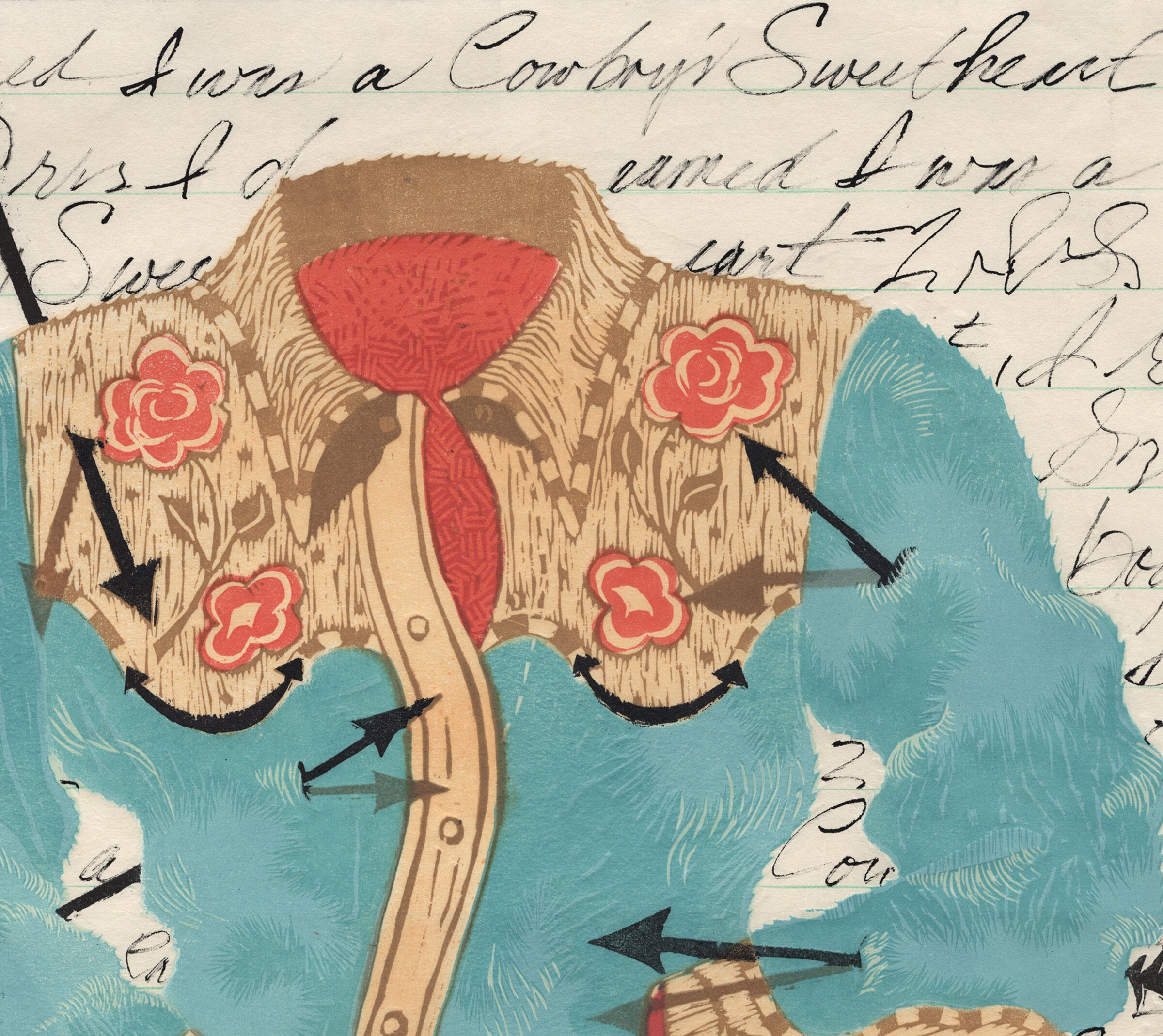Cowboy's Sweetheart with Arrows and Roses