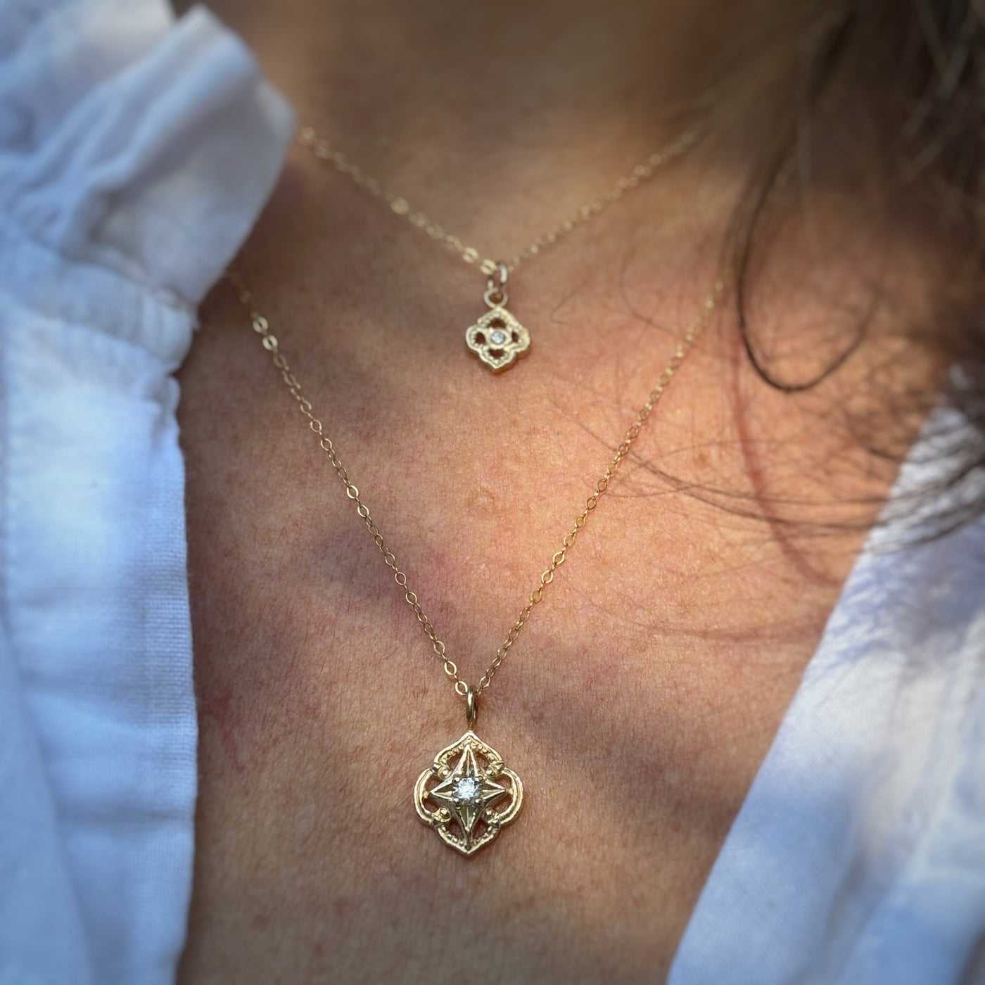 Compass of Light Diamond Pendant