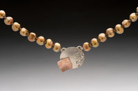 Pearl Necklace with Sterling Silver and Mokume Disk