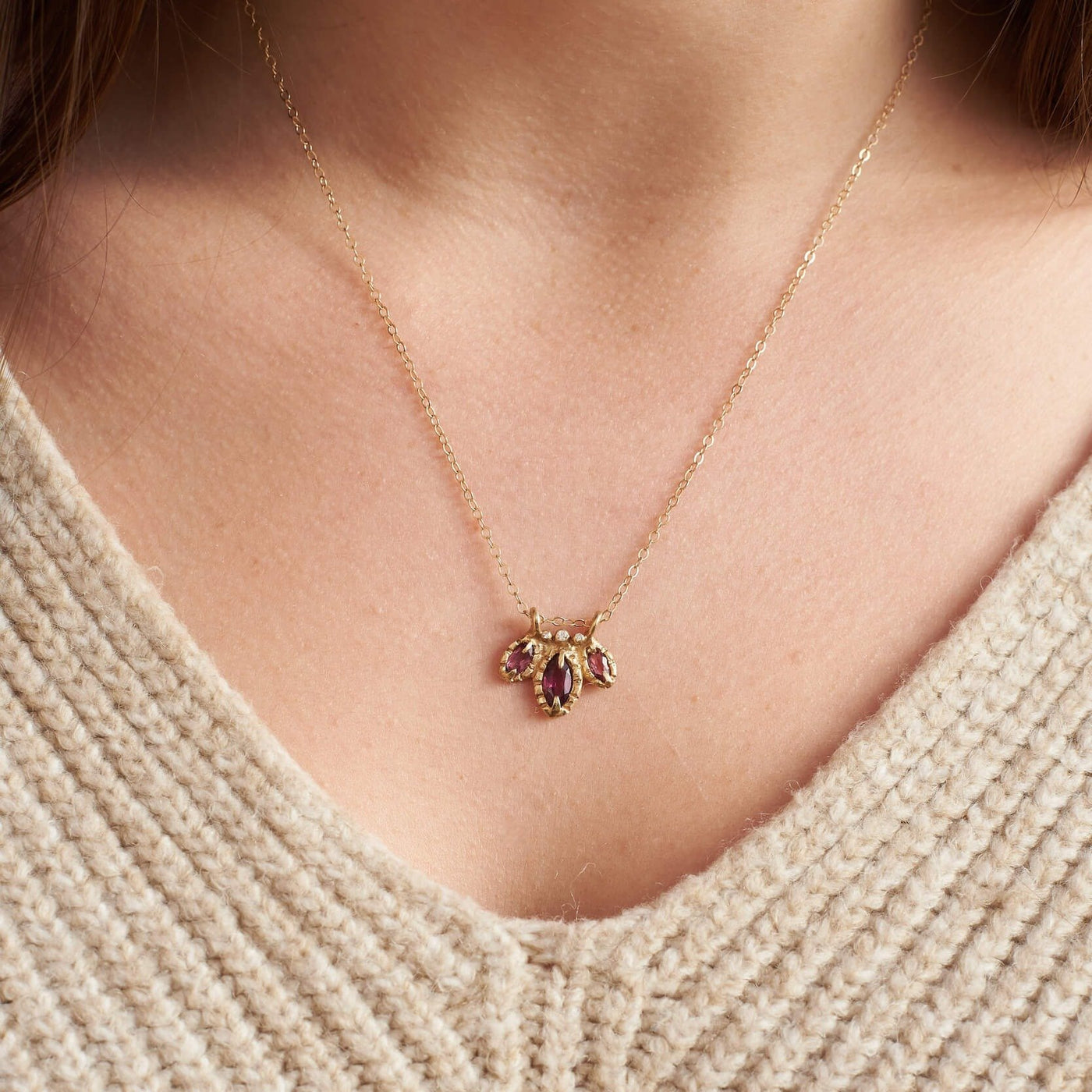 Garnet Bloom Pendant