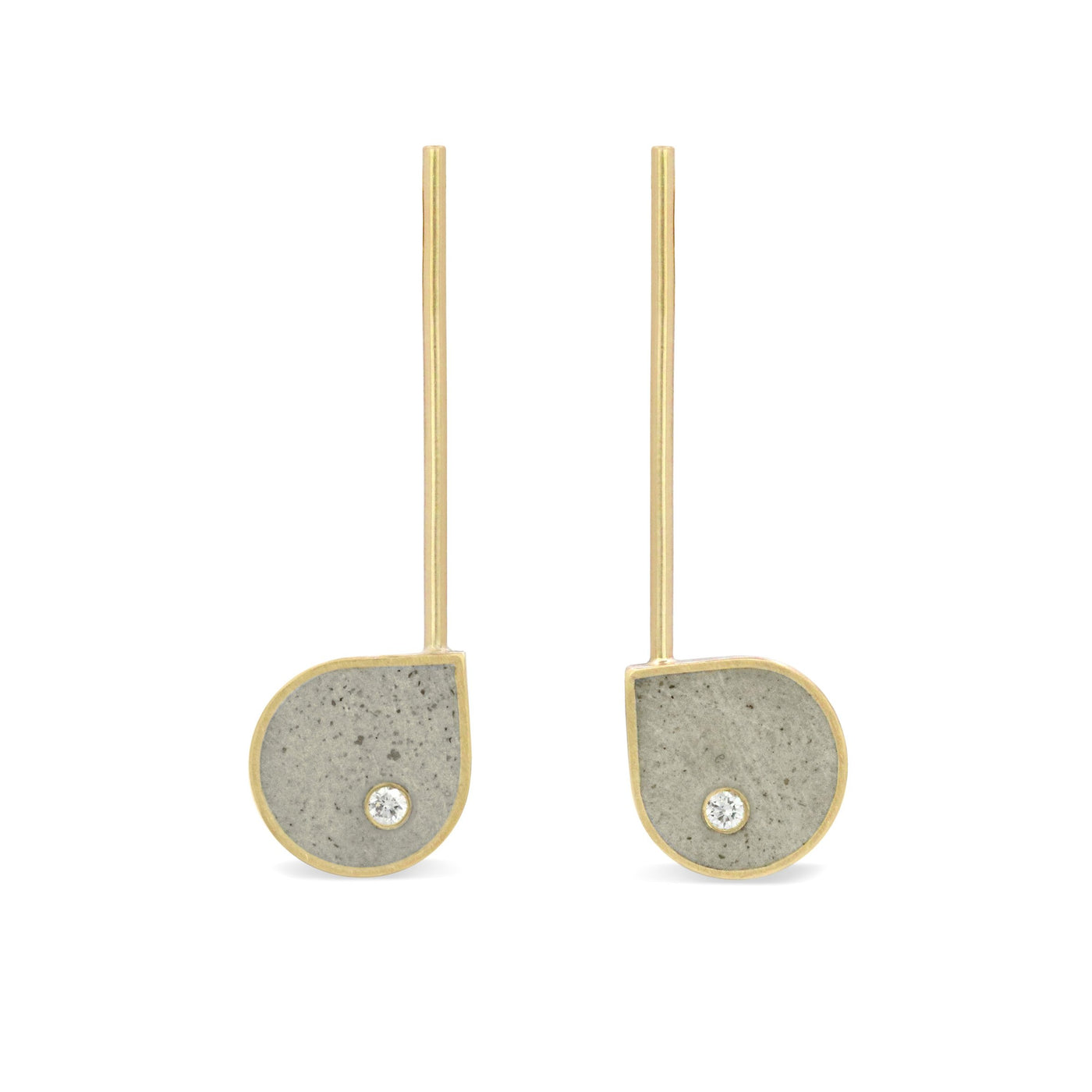 14k Yellow Gold with Gray Concrete