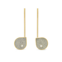14k Yellow Gold with Gray Concrete