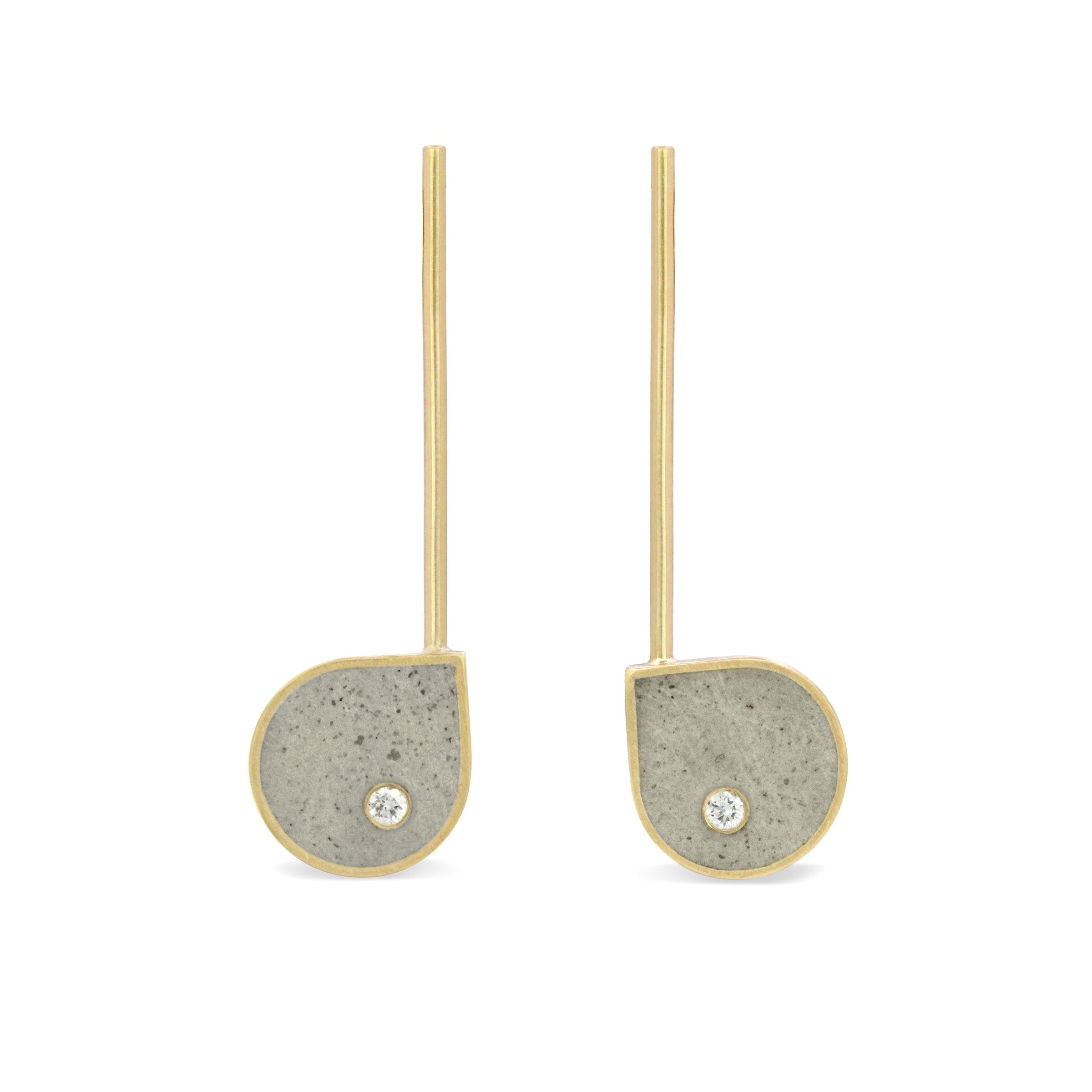 14k Yellow Gold with Gray Concrete