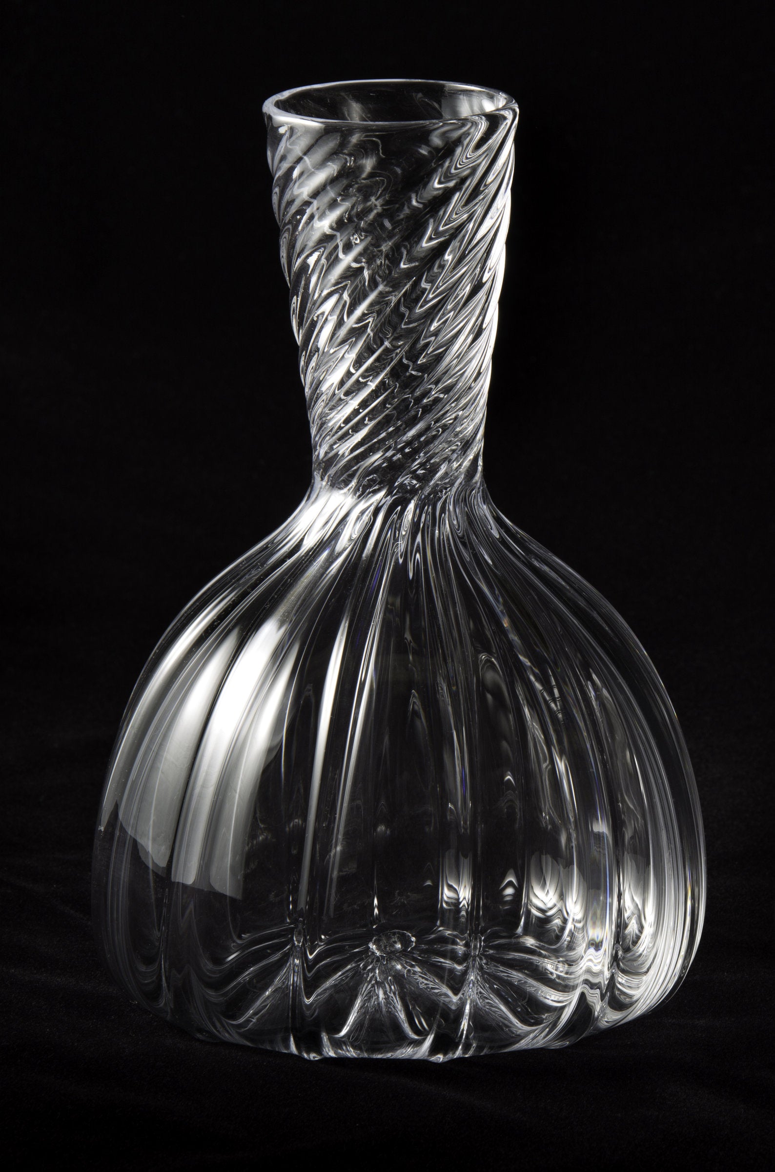 Twisted Optic Rib Decanter