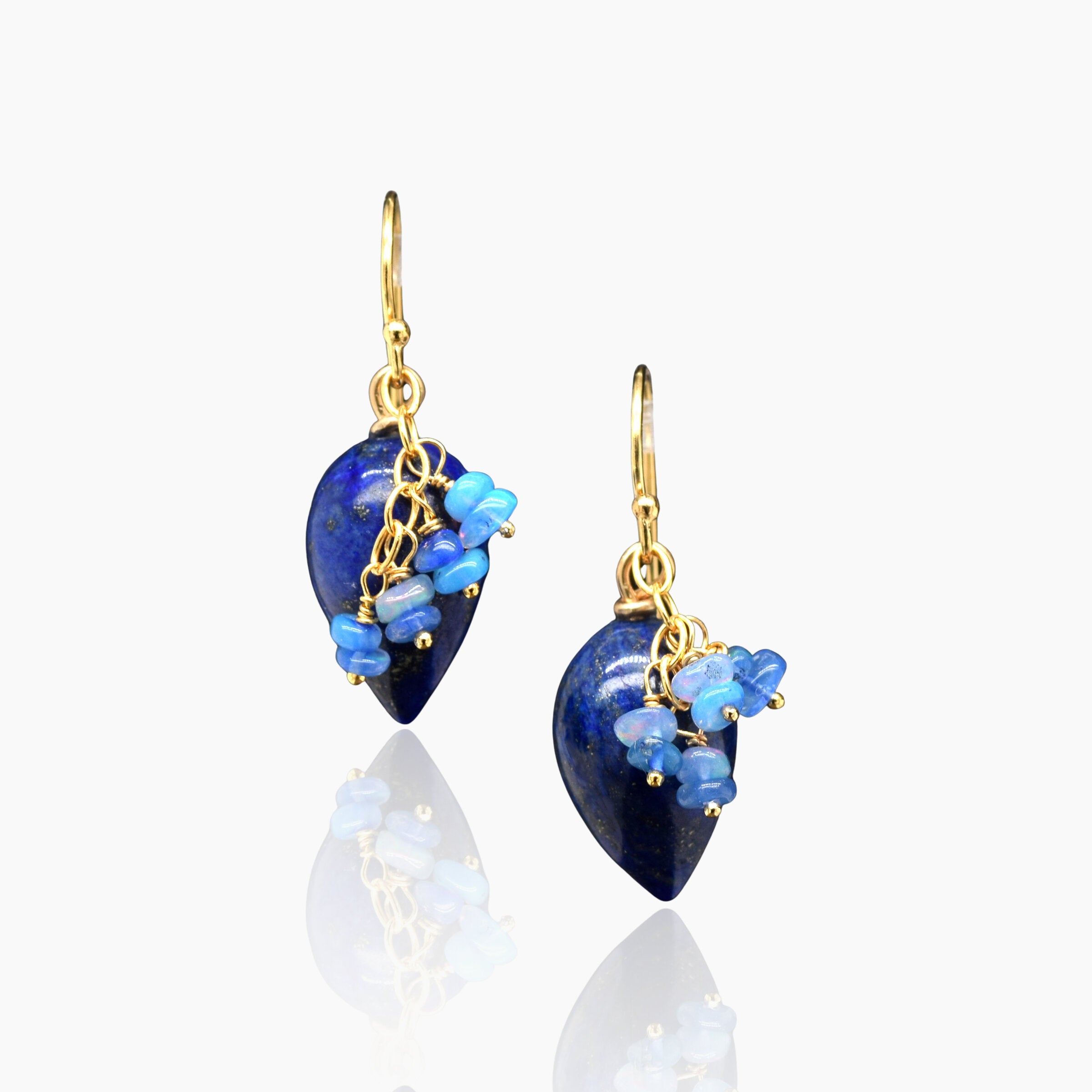 Lapis & Blue Opal Drop Earrings
