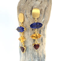 Gold Jewel Drop Earrings