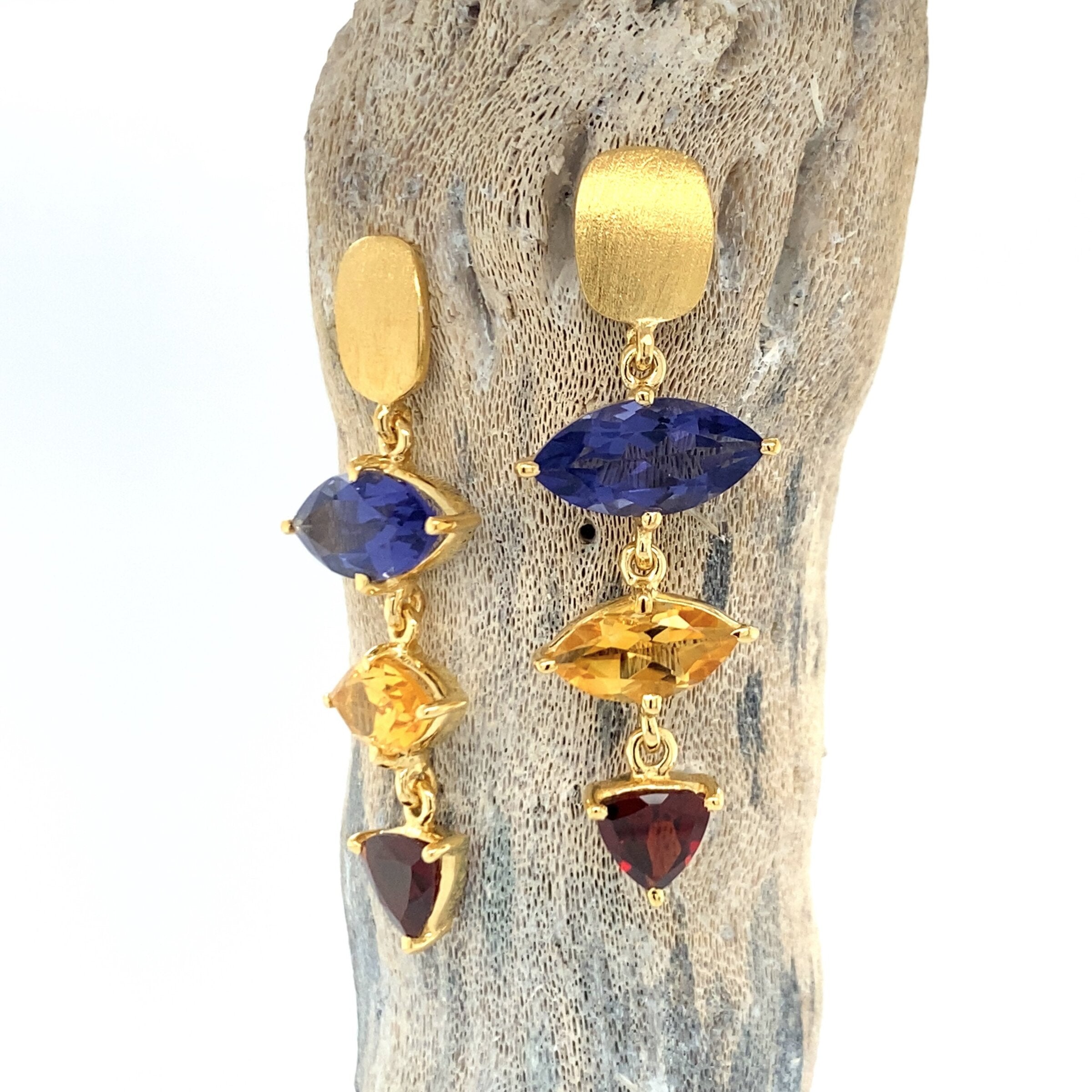Gold Jewel Drop Earrings