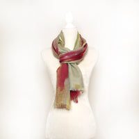 Pink Sunrise Ombre- Hand-painted Cashmere blended scarf