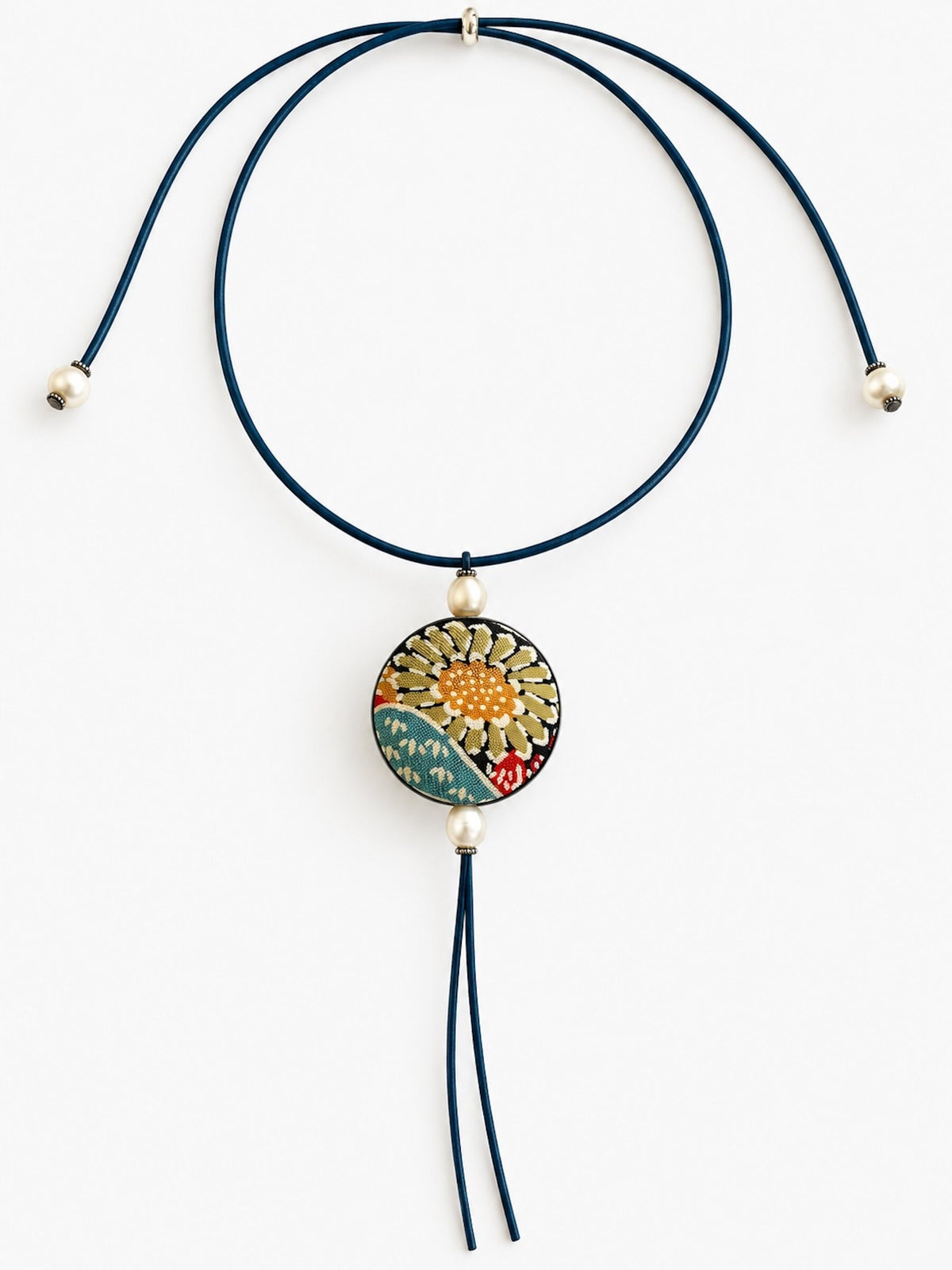 Vintage Kimono Silk Reversible Pendant III