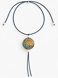 Vintage Kimono Silk Reversible Pendant III