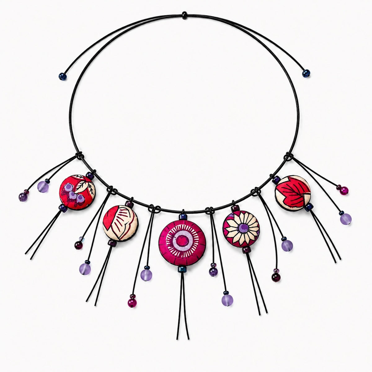 Summer Garden Reversible Silk Necklace