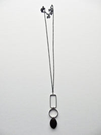 Lava & Silver Geometric Necklace