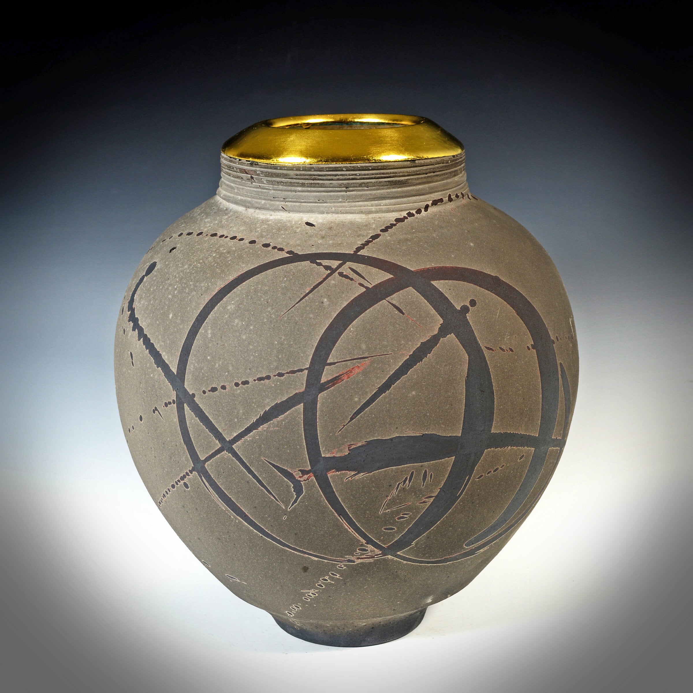 Cosmic Circles XV Raku Vase