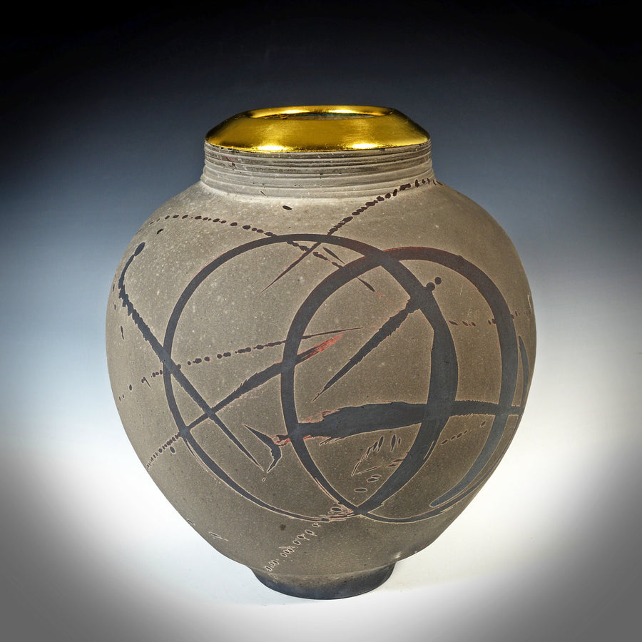 Cosmic Circles XV Raku Vase · Artful Home