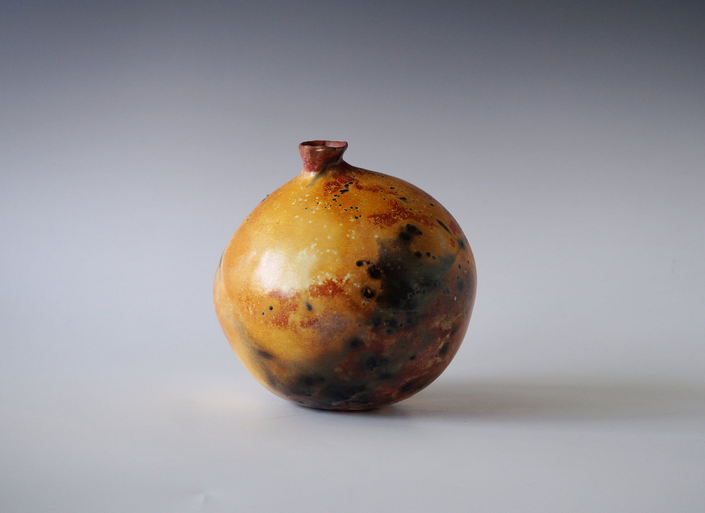 Sunflare Moon Porcelain Raku Jar