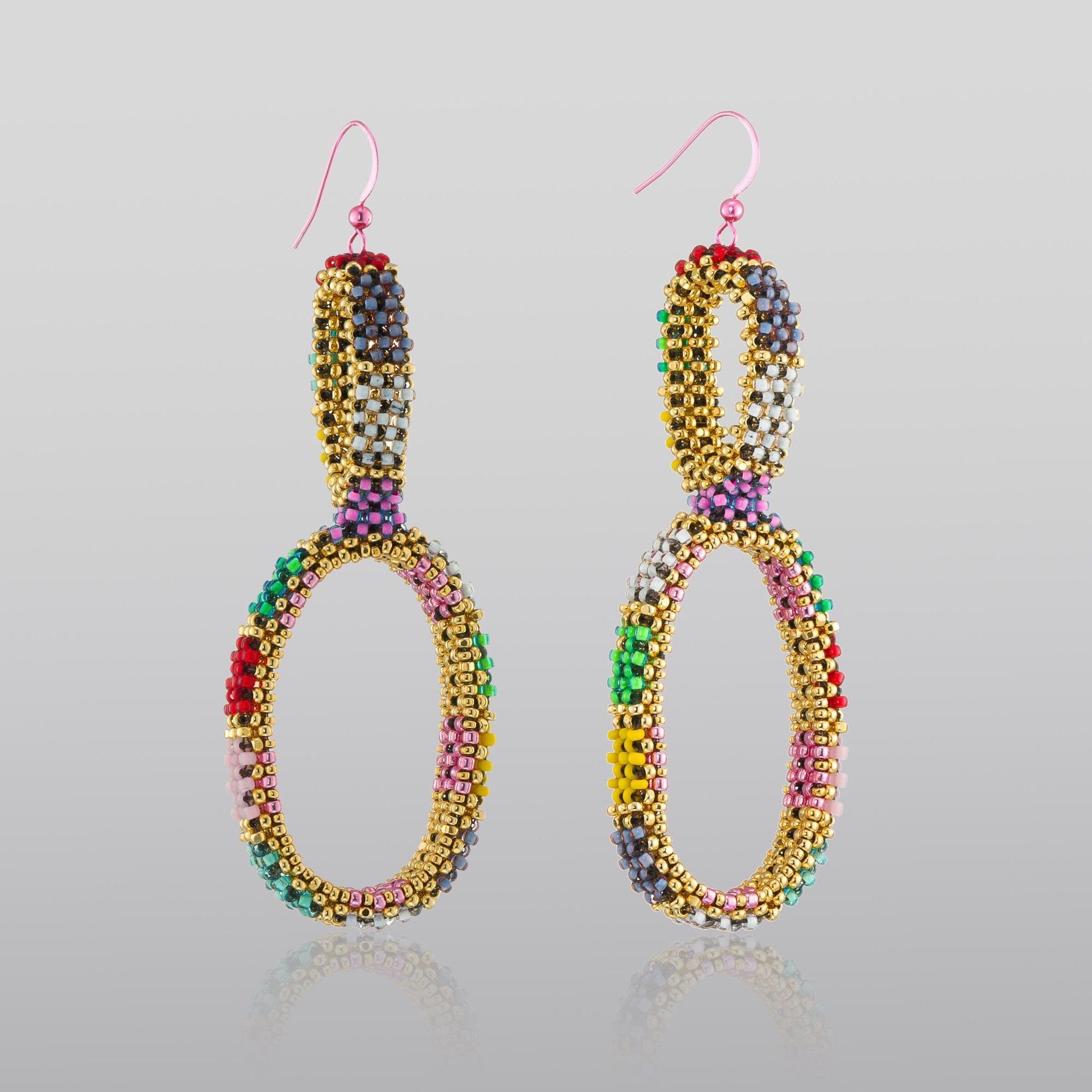 Harlequin Double Hoops Earrings