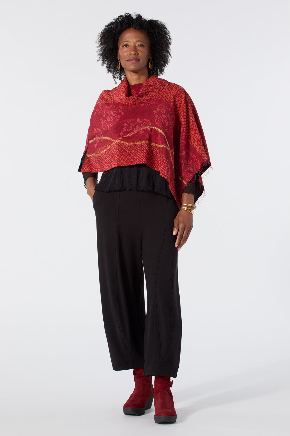 Kantha Cowl Neck Cape MMTS Holiday 2026