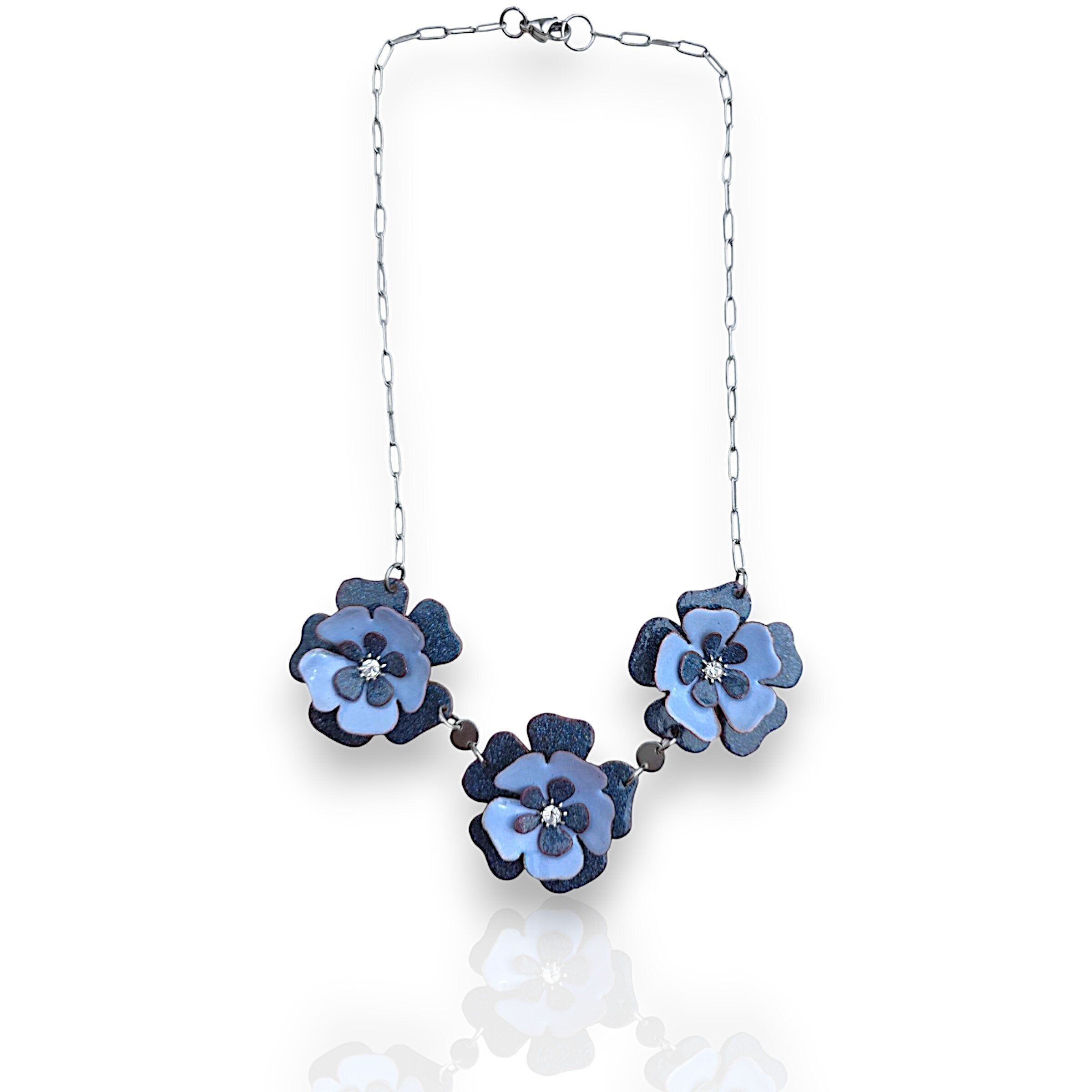 Denim Blue Blossom Necklace