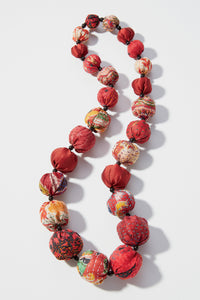 Red Silk Kantha Necklace
