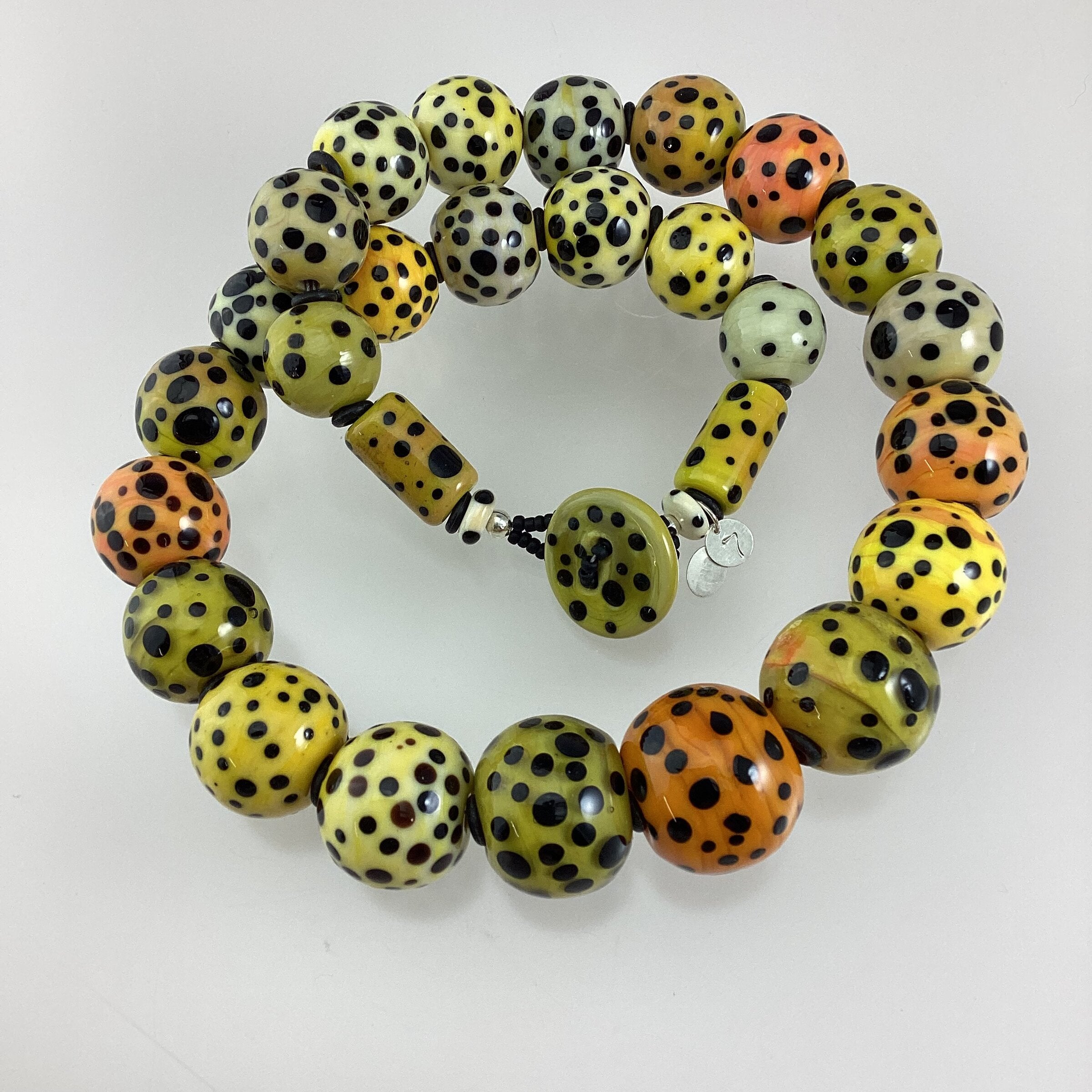 Dandelion Dalmatian Bead Necklace VII