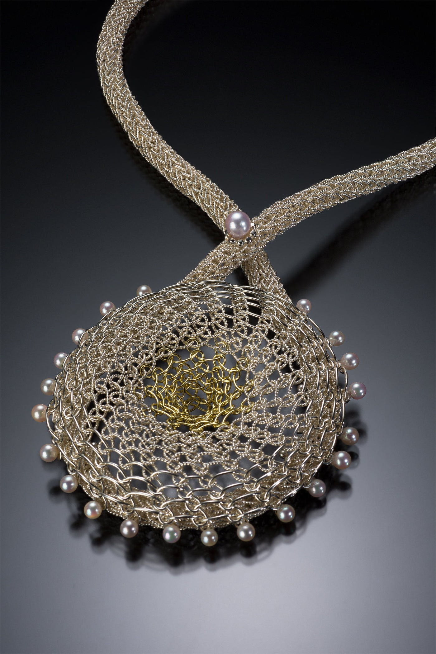 Woven Sundial Medallion Necklace 2