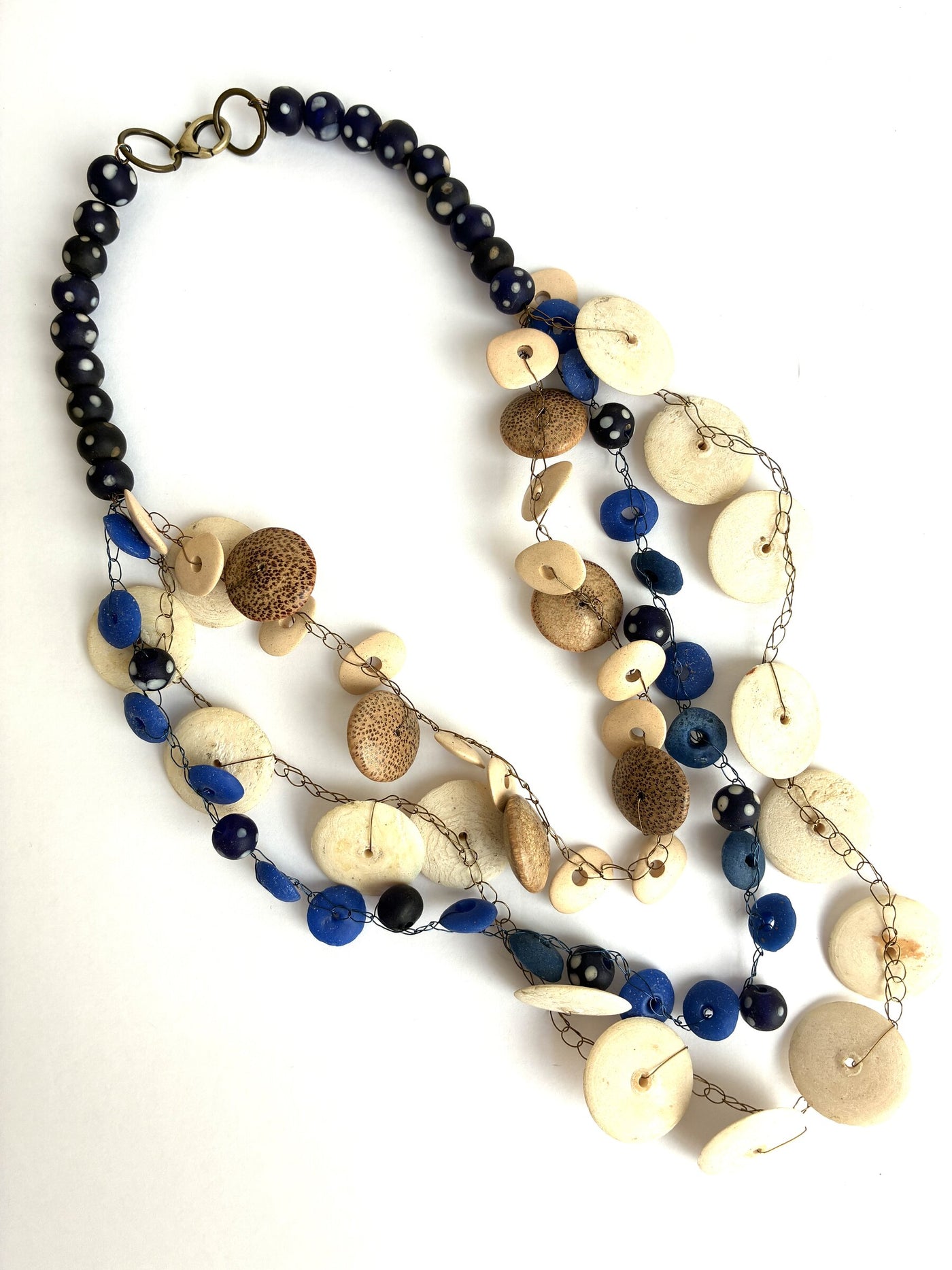 Cobalt and Bone Necklace