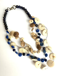 Cobalt and Bone Necklace