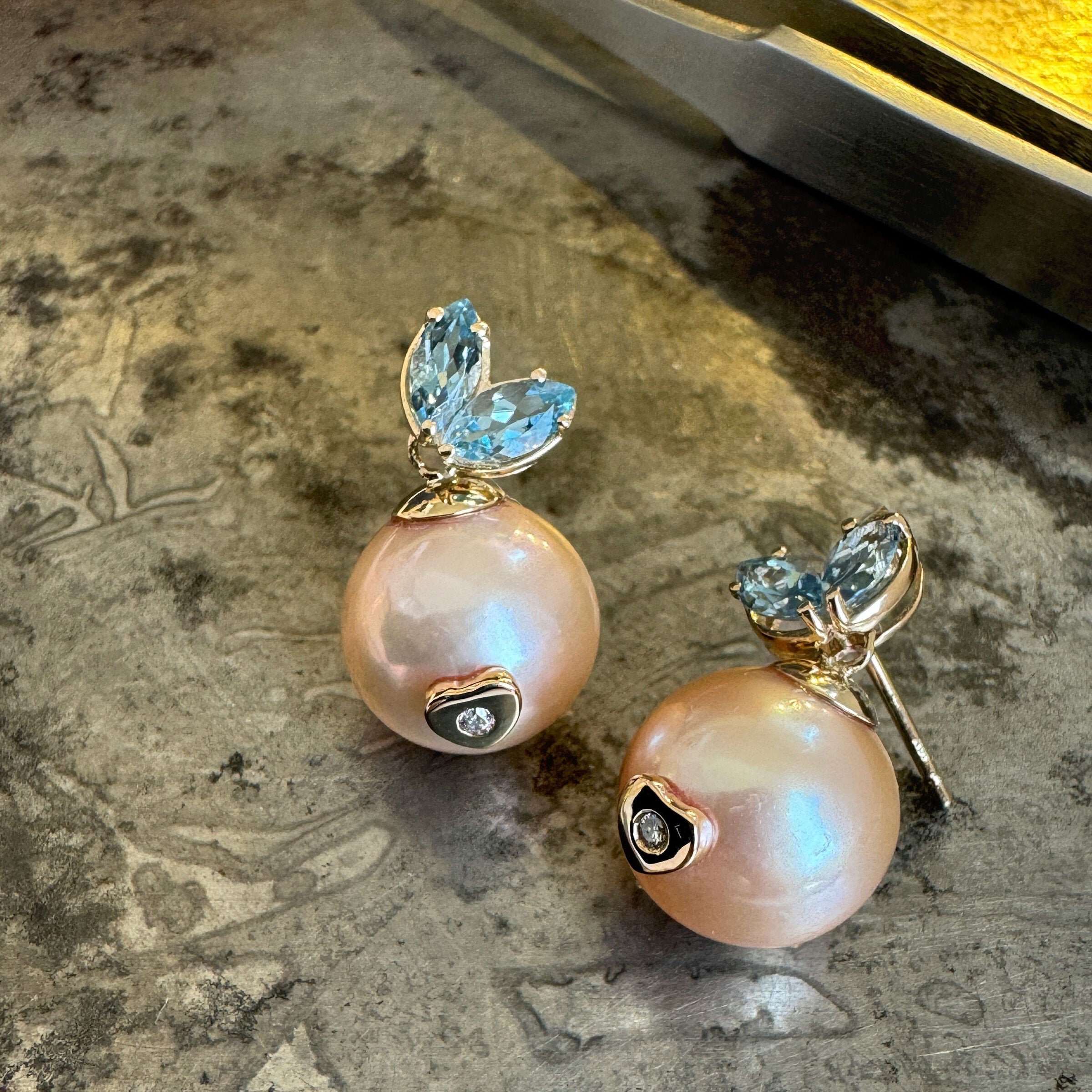 Pearl & Diamond Queen Rabbit Earrings