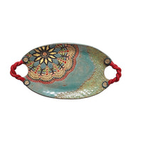 Sunburst Oval Tray with Twisted Handles