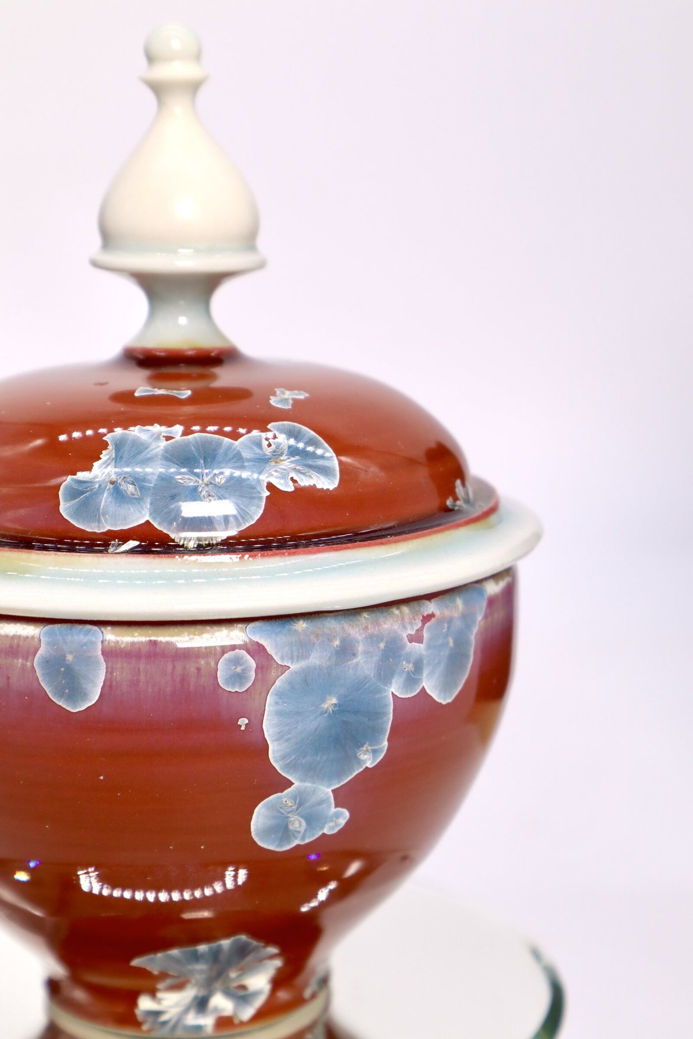 Crystalline Red & Blue Jewelry Jar