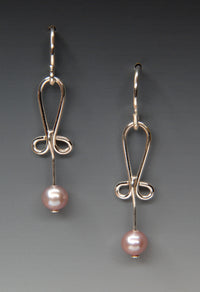 Long Tulip Mauve Earrings